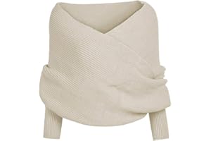 BSTCAR Winter Warm Gestrickte Schal mit Ärmeln, Stricken Wickelschal Sweater Schal mit Ärmeln Mode Winterschal für Alle Damen und Frauen