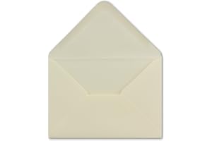 ‎GLÜXX-AGENT 50 DIN C6 Brief-Umschläge Creme 11,4 x 16,2 cm 100 g/m² Nassklebung Brief-Hüllen ohne Fenster für Einladungen von Ihrem Glüxx-Agent