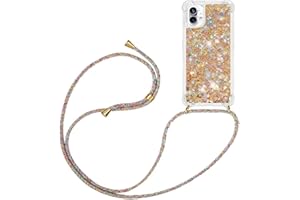 YAMCCCSE Handykette Hülle Kompatibel mit Nothing Phone 1 - Quicksand Glitzer Hülle mit Band - Silikon Handyhülle mit Kordel Umhängenband - Schnur mit Treibsand Case zum Umhängen