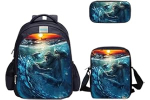 MATMO Dinosaur Backpack and Lunch Bag Set for Boys, Backpack Shoulder Bag Pencil Case, Backpack Set 23-9, Middle, Cartoon