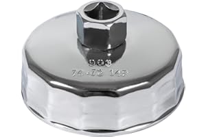 ESOLDNIC 74mm Oil Filter Wrench 14 Flutes Oil Filter Removal Tool for Mercedes Benz, Sprinter, Audi, Porsche, Volkswagen, Mazda, and More, Oil Filter Cup Wrench Tool Fits Select Mobil1, Bosch, Mahle, Fram