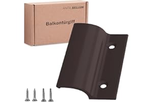 Ante bellum Balkontürgriff – Strapazierfähig Türgriff für Außen mit Abdeckkappe, Wetterbeständig, Kunststoffgriff für Balkon-, Terrassen- und Fliegengittertüren, Einfache Montage (Graubraun)
