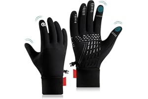 VAKKI Gants de Cyclisme, Gants Hiver Chaud Sports à Écran Tactile,Gants de Course à Pied, Imperméable et Antidérapant Idéal pour Vélo Moto Ski Snowboard Course Randonnée Camping