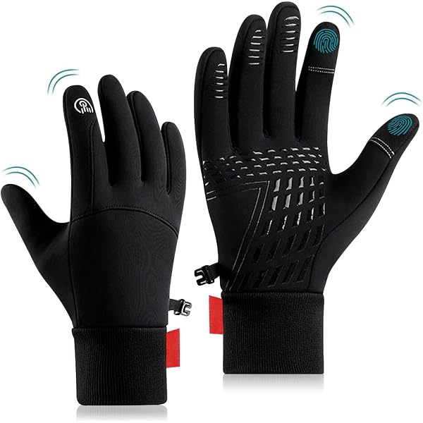Guanti Touch Screen Invernali Ajcoflt | Impermeabili E Antivento | Con Silicone Antiscivolo E Regolazione | Per Sci, Ciclismo E Outdoor