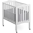 BreathableBaby Breathable Mesh Crib Liner – Classic Collection – Gray – Fits Portable/Mini Cribs Only – Anti-Bumper