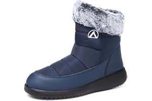 Rokiemen Stivali Donna Uomo Invernali Stivaletti Impermeabili Stivali da Neve Foderata Pelliccia Caldo Antiscivolo All'aperto Casual Camminate Stivaletti