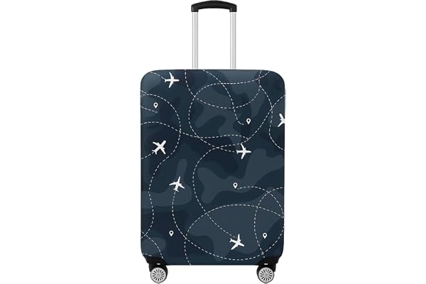 Printed Luggage Cover for Traveling Bag & Suitcase - Stretchable & Scratchproof Trolley Protector with Velcro Lock & Lightweight Washable Material(Suitcase Bag Not Included, Only Cover in Product)