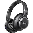 KVIDIO Active Noise Cancelling Headphones, 65 Hours Playtime Bluetooth Headphones with Microphone, Transparency Mode, Deep Bass and Hi-Fi Stereo Sound (Black)