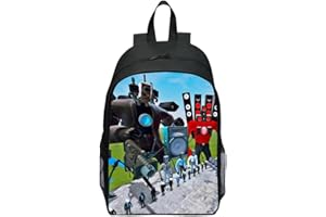 Skibidi Toilet Schulranzen CBOSNF Doppelte Schicht Schulranzen,Rucksack Für Kinder,Rucksäcke Skibidi Toilet 3D Gedruckter Schulrucksack,Kinderschultasche,Reiserucksäcke,Kinderschultasche 30*40*13CM
