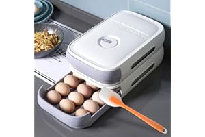 SITAKEGS Portauova Frigorifero, Porta Uova da Frigo Cassetto Automatico dell'uovo di Scorrimento che Immagazzinano le Scatole dell'uovo Della Cucina Possono Contenere 18 uova