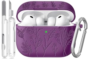 Joremx Fodral för AirPods Pro 3 med Förtjusande Gräs Mönster (Mörklila)