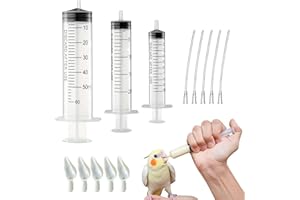 Suxgumoe Baby Bird Parrot Fütterungsspritze Set mit Gavage Röhrchen, Baby Vögel Papageienverfügung Spritzen Handfütterung Spritze zum Füttern von Milchvögeln Papageien Kleines