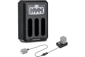 JJC Chargeur de Batterie Triple USB pour Ricoh GRIII, GR III HDF, GRIIIx, GR IIIx HDF, Olympus TG-7 TG-6 TG-5 TG-4 TG-3 TG-2 TG-1, Stylus X-Z2 iHS, SP-100 pour Ricoh DB-110, Olympus LI-90B