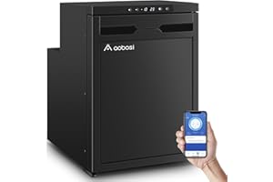 AAOBOSI Nevera 12V Compresor,Nevera Portatil Electrica, 45L Nevera Coche, Control App, 12/24 V DC, Refrigerador para Camping, Viajes, Coche
