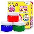 HOTKEI (Pack of 3 Neon Color Slime) Multicolour Scented DIY Magic Toy Slimy Slime Gel Jelly Putty Set kit Toy for Boys Girls Kids Slime 50 gm