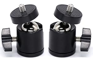 XZM 2 Mini Testa a Sfera per Treppiede in Metallo, 1/4" Treppiede a Sfera a Basso Profilo con Testa a Sfera Panoramica in Metallo per fotocamera, DSLR, Monopod, Slider, Tripod