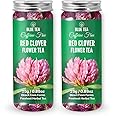 BLUE TEA - Red Clover Flower Tea - 50g - 50 Cups (Pack of 2) | ANTI-INFLAMMATORY | Detox Tea - Flower Based - Herbal Tea - Caffeine Free - Natural - No Preservatives | Pet Jar Packaging