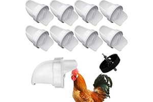 VEFTSVY Cibo automatico per polli a 8 porte, sistema di gravità impermeabile con tappo a critter per secchi, barili e trogoli – Nessun spreco di cibo per polli