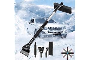 HUIFENGJIE Balai à Neige, Gratte-Givre, 3 en 1 Brosse à Neige pour Voiture, Brosse à Neige Extensible Raclette Voiture Givre Brosse à Neige Détachable, pour Voitures,Camions,VUS et véhicules Récréatifs, Schwarz
