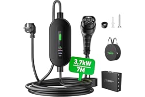 EVJUICION Chargeur Voiture Electrique 3,68kW, EV Chargeur Type 2 16A, Câble Recharge Voiture Electrique Rapide 3,68kW, vec Voyant LED, IEC 62196-2, IP67, Compatible avec Model 3, ID.3, i3 (7M)