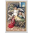 Religious Christmas Cards - Vintage Fine Art - Traditional Nativity Angels Jesus Theme - Old Fashioned - Elegant Design - Blank Inside to Write own Message