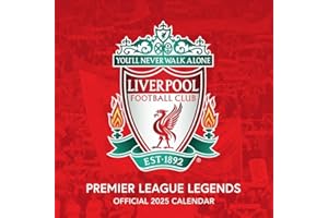 DANILO PROMOTIONS LTD 2025 Calendar Liverpool FC Legends Month to View Square Football Calendar Official Product
