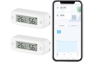 Smart digital termometer hygrometer, WiFi inomhus temperaturfuktighetssensor med appvarningar, mini rumstemperaturmätare med