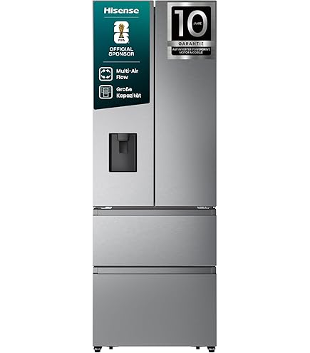 Réfrigérateur Américain Cecotec 395L Porte Française - No Frost, Inox, Technologie VIP, Classe E, 201cm
