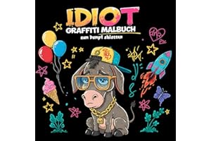 Idiot – Graffiti Malbuch zum Dampf ablassen: Über 50 lustige Motive und coole Graffiti-Bilder zum Ausmalen – Für Kinder ab 8 Jahren und kreative Jungen und Mädchen ab 10