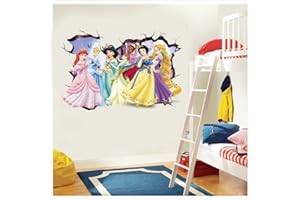 Amiiba Fairy Princess Wall Decals 3D Breaking Through Wall Stickers Kids Bedrooms Living Room Wall Decor 15.7x23.6 Inch (Princess)