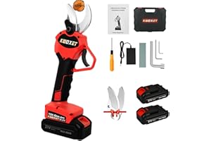 Sécateur Électrique Sans fil, Kwoxet 40mm Secateur Electrique, 2PCS Sécateur électrique rechargeables 21 V 3000 mAh, Adapté à l'horticulture,sécateur, secateur de jardin