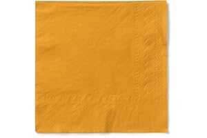 ‎MANK Mank Servietten aus Tissue 33 x 33 cm ¼ Falz | Kaffee Serviette | Basic | Uni | 100 Stück | praktische Einmal-Serviette für Gastronomie und Feiern | (Curry, 33 x 33 cm)