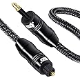 EMK Optical Cables Toslink to Mini Toslink Cord 3.5(NOT AUX) Digital Optical Audio Cable Gold Plated SPDIF Fibre Optic Cable for Soundbar, Smart-TV, Chromecast Audio (1meter)