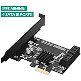 MZHOU PCIe 2.0x1 to SATA III 4-Port Adapter Card Marvell Chipset without Raid for IPFS Mining and Adding SATA 3.0 Devices