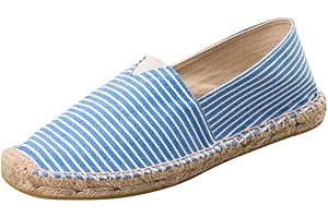 PengGengA Men's Espadrilles Classic Casual Canvas Slip on Flat Shoes Ladies Espadrilles Sandals Comfortable Summer Loafer Flat Shoes