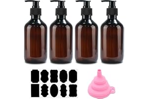 4 stycken tvåldispensrar, 300 ml schampoflaskor för fyllning, duschgeldispenser, pumpdispenser, påfyllningsbara pumpflaskor
