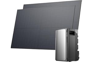 ECOFLOW STREAM Max Balkonkraftwerk mit Speicher 900W, 1,92kWh Speicher für Balkonkraftwerk, 2x 450W Solarpanel, 2300W Single AC-Anschlüsse, erweiterbar auf 11,52kWh, 6000 Ladezyklen, KI, Plug&Play