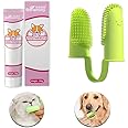 StarDotHash Cat/Dog Toothbrush and Toothpaste for Fresh Oral Hygiene – All Breed 120g Cat/Dog Toothpaste & 2 Finger Toothbrush for Tartar Control
