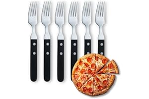 Amefa Juego de 6 Tenedores de Carne (Acero Inoxidable 18/0), Color Negro