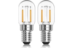MOROTTY Lampadina LED E14 Frigorifero 1w 230V, T22 Lampadina Frigorifero 2700K Luce Calda, Sostituire Lampada alogena 10W-15W 230V, Non Dimmerabile, Per Lampadario di Cristallo Lampade di Sale, Set di 2