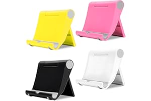 LEUUD 4 Pièces Supports Téléphone Bureau Réglables, Support Telephone Pliable pour iPhone, Samsung, Huawei, Tablet, Xiaomi, Téléphone Portable Stand Support Smartphone