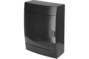 Quadro Elettrico da Parete 2 File per 16 Moduli 110x215x290,5 mm IP40 – Nero Scatola di Distribuzione in ABS – Centralino per Impianti Elettrici da Interno – Horoz Electric