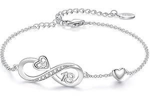 Suyi 16th 18th 30th Birthday Bracelet for Women Dainty Heart Infinity Bracelet