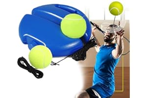 LEEWENYAN Tennis Trainer, Portable Set de Tennis avec 2 Balles de Rebond Solo Outil de Formation d'auto-Apprentissage Équipement de Formation de Tennis pour Adulte Enfants Joueur Débutant