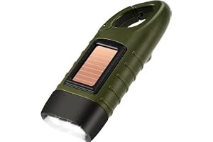 Uadme Solcellslykta överlevnad, mini LED nödficklampa med handtag, för utomhus/camping/nattläge