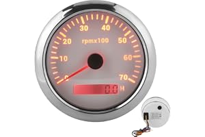 Akozon Analog Varvräknare 85 Mm Marin Varvräknare 0-7000rpm Justerbar 7 Färger Bakgrundsbelysning för Fordons- och Båtmotorer
