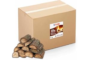 R GARDEN Bois de Chauffage 100% Chêne – Bûches 25 cm – Bois Sec Haute Performance – Idéal poêle, cheminée, Barbecue, braséro – R’FLAM - 8 KG