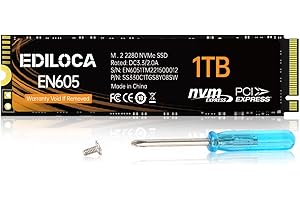 Ediloca EN605 1TB M.2 SSD, NVMe1.3 PCIe Gen3 x4 SSD Unità a stato solido interne, M.2 2280 - Velocità di lettura/scrittura fino a 2150/1850 MB/s - SSD interno compatibile con laptop e PC desktop