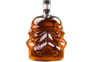 BestAlice Decanter per whisky creativo trasparente, 750 ml, realizzato con fiaschetta in vetro trasparente, decanter personalizzato Carefe, decanter per whisky da uomo