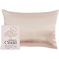 Silver Cloud Satin Pillowcase Infused with Silver Ions, Silky Smooth Pillow Case For Hair & Skin, Standard size 50 x 75 cm With Invisible Zip Closure, Cooling & Comfortable Pillow Cover (Caramel)